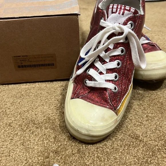 Golden Goose v-star 2 col T5 red fix glitter-bluette - Picture 2 of 8